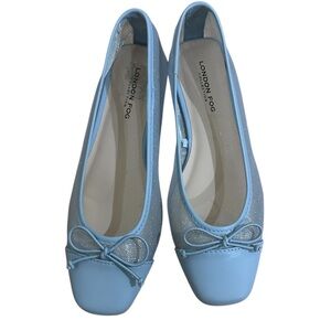 London Fog Women's Blue Ballet Flats